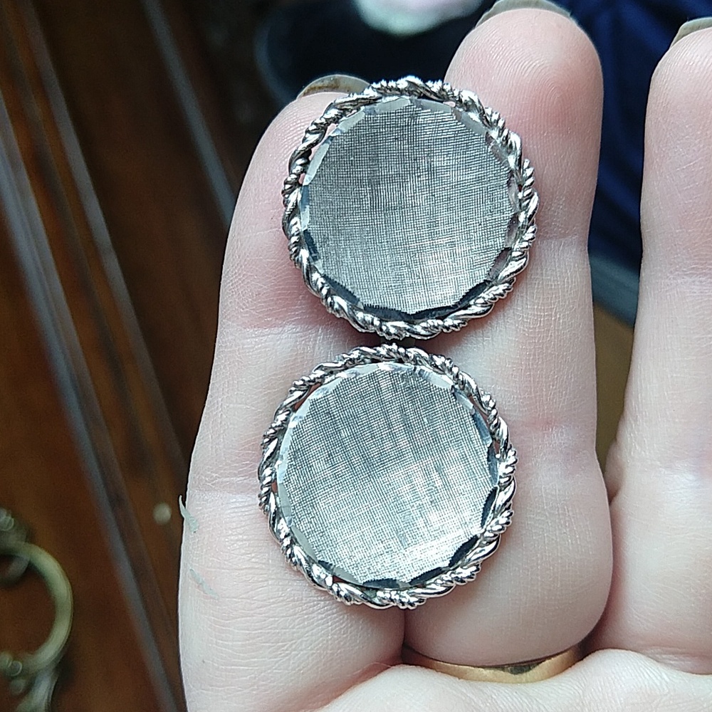 Vintage Sterling silver 925 cufflinks madmen vibes engravable potential